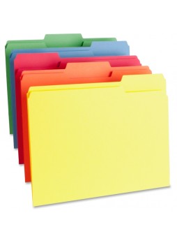 Letter - 8.50" Width x 11" Sheet Size - 1/3 Tab Cut - Assorted Position Tab Location - 11 pt. Folder Thickness - Assorted - Recycled - 100 / Box - bsn65780